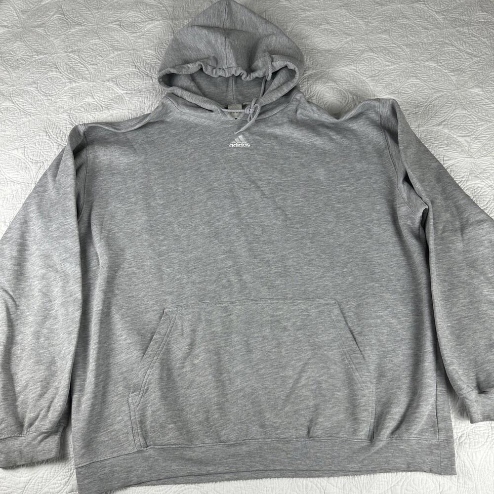 Vintage 90s Adidas Center Mini Logo / center swoosh Hoodie Gray Size 2XL XXL